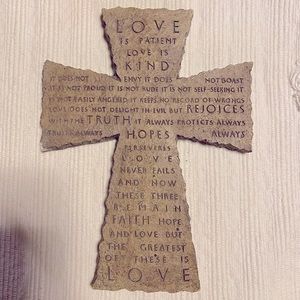 Love is patient, love is kind… resin cross